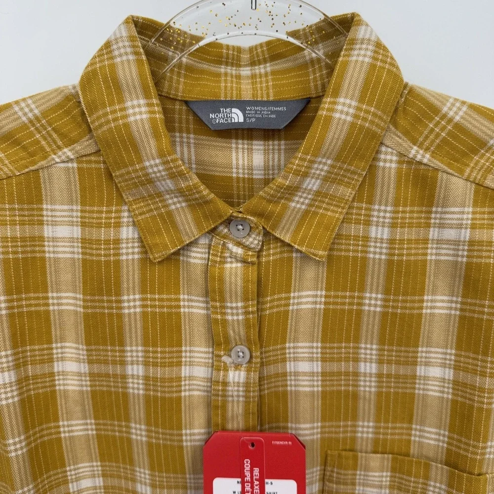 North Face Shirt Womens Sz S Plaid Boyfriend Arrowwood‎ L/S Relaxed Grunge Gorp